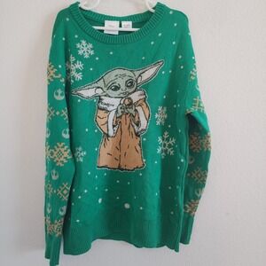 Disney Star Wars‎ Grogu Baby Yoda Christmas Sweater Girls Size Medium